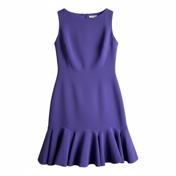 Kate Spade New York Dresses & Skirts - Kate Spade New York Blue Lined Sleeveless Fit Flare Ruffle Dress Size 8